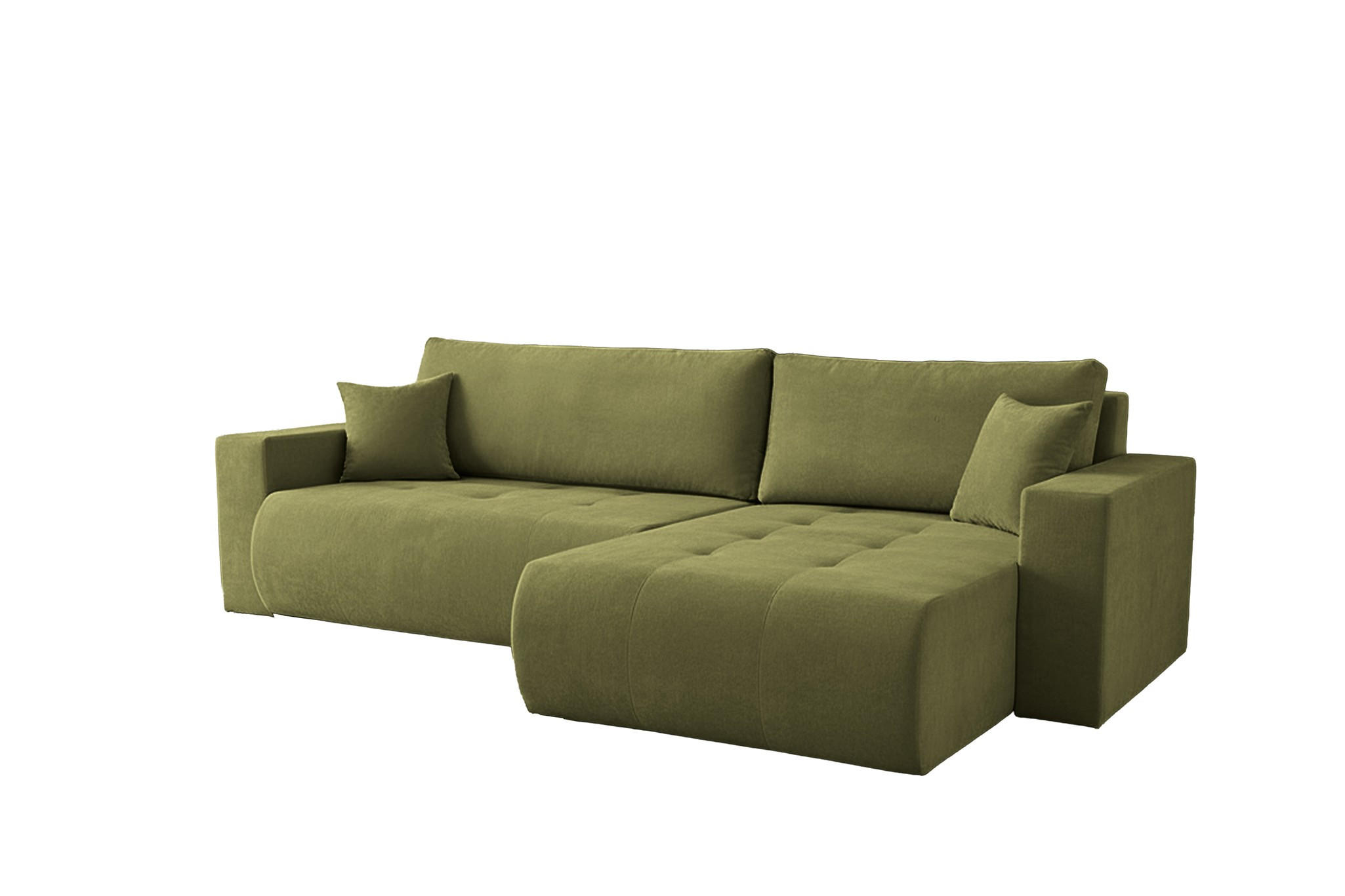 ECKSOFA Armari Mit Schlaffunktion - Grün, Holzwerkstoff/Textil (154/277cm) - Fun Möbel