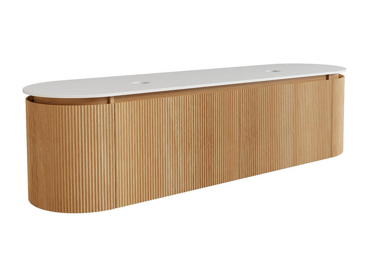 WASCHBECKENUNTERSCHRANK - 180 cmcm x 50 cmcm - Holz, Platte - Naturfarben Hell - LILIKO - Naturfarben, Holz (180/46/50cm) - Vente-Unique