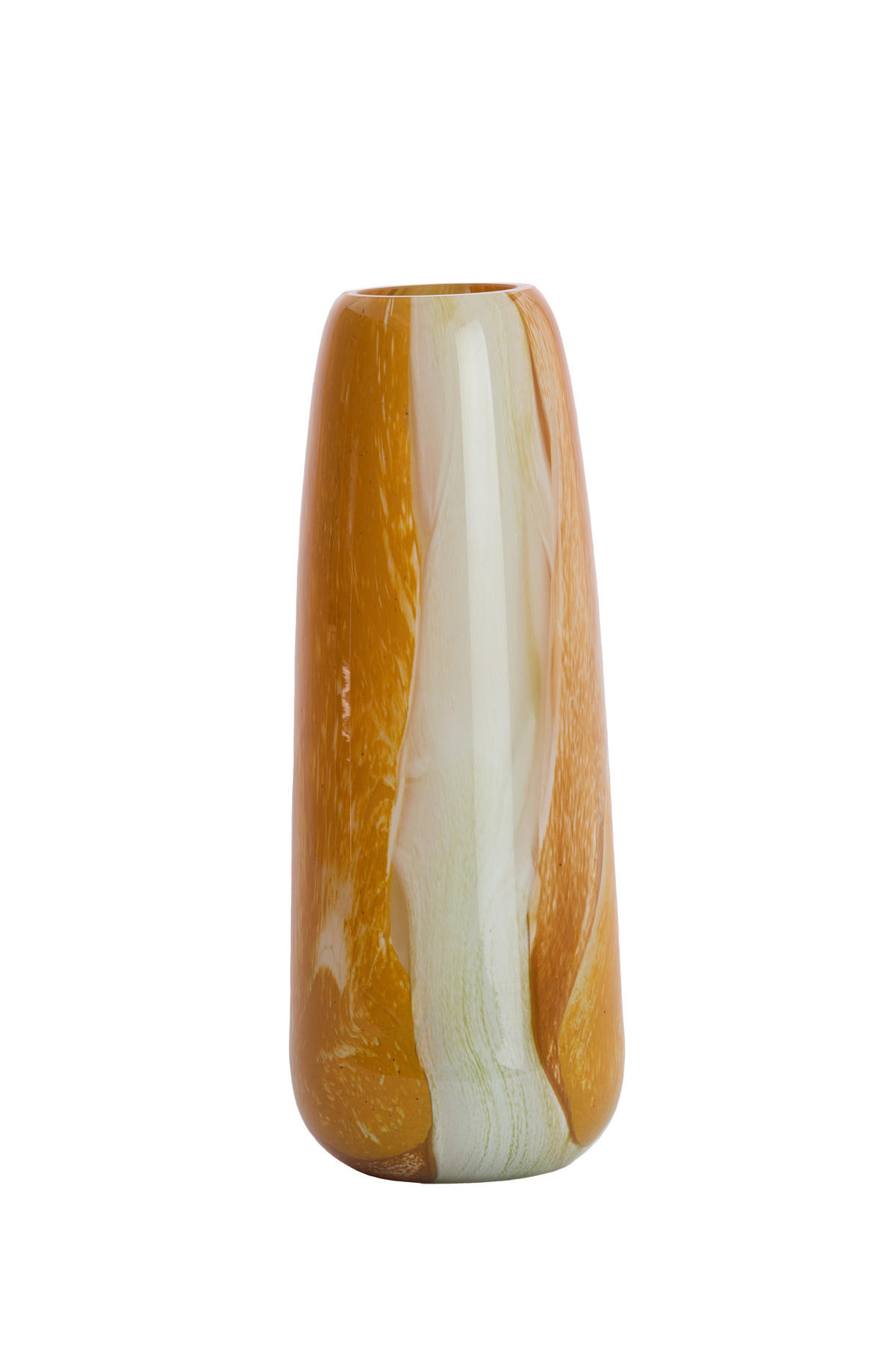 VAZE Kaludra Orange 15/15/40 cm - Orange, Glas (40cm) - Light & Living