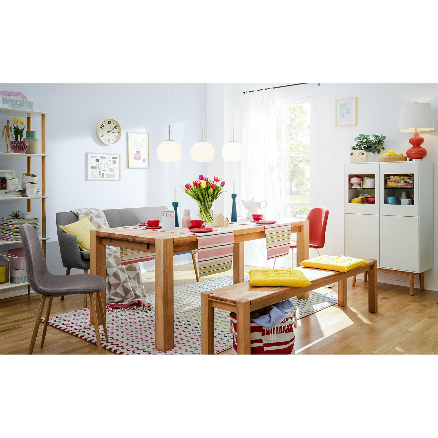 SITZBANK - Kernbuche massiv - Kernbuche, Holz (180/45/35cm) - home24