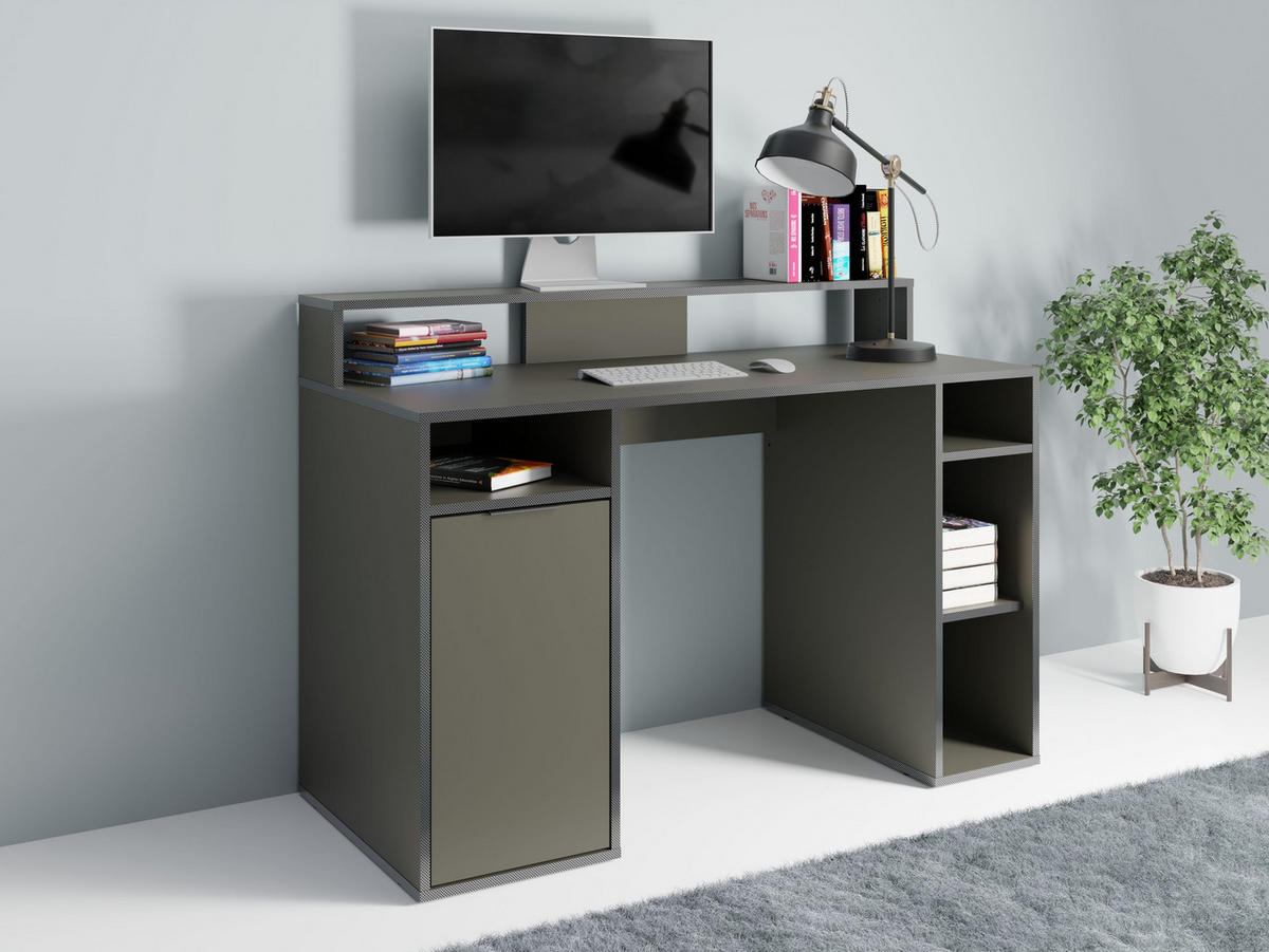 SCHREIBTISCH Graphit 125/89/55 - Graphitfarben, Holzwerkstoff (55/125/89cm) - RAUMHIRSCH FURNITURE