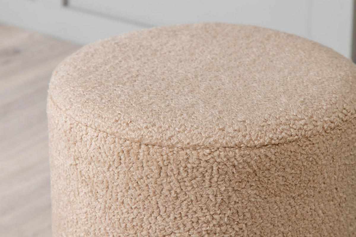 POUF beige schwarz - Beige, Holzwerkstoff (35/43/35cm) - ebuy24
