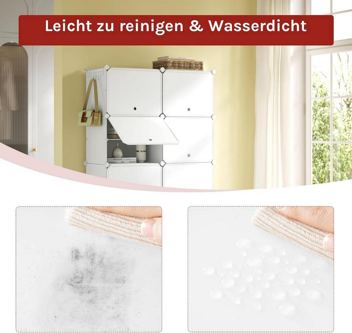 SCHUHREGAL mit 10 Fächern, Weiß - Weiß, Kunststoff/Metall (94/180/36.5cm) - Woltu