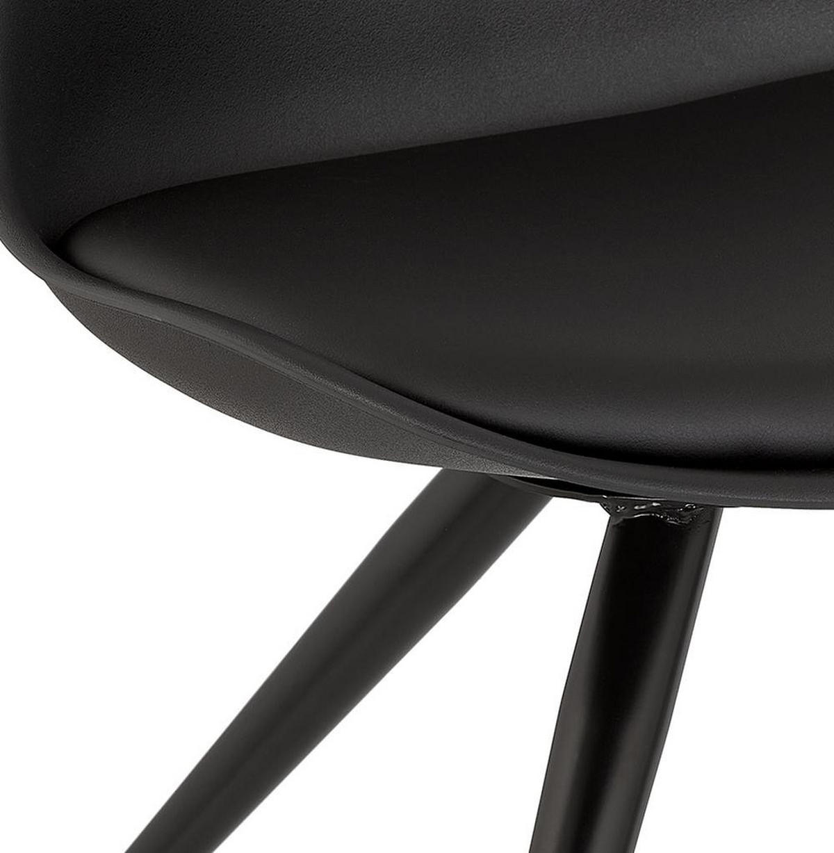 BÜROSTUHL Kunststoff ergonomisch mit Rollen und Drehfunktion GALORO, Schwarz 60x60x92 cm - Schwarz, Kunststoff/Metall (60/92/60cm) - KADIMA DESIGN