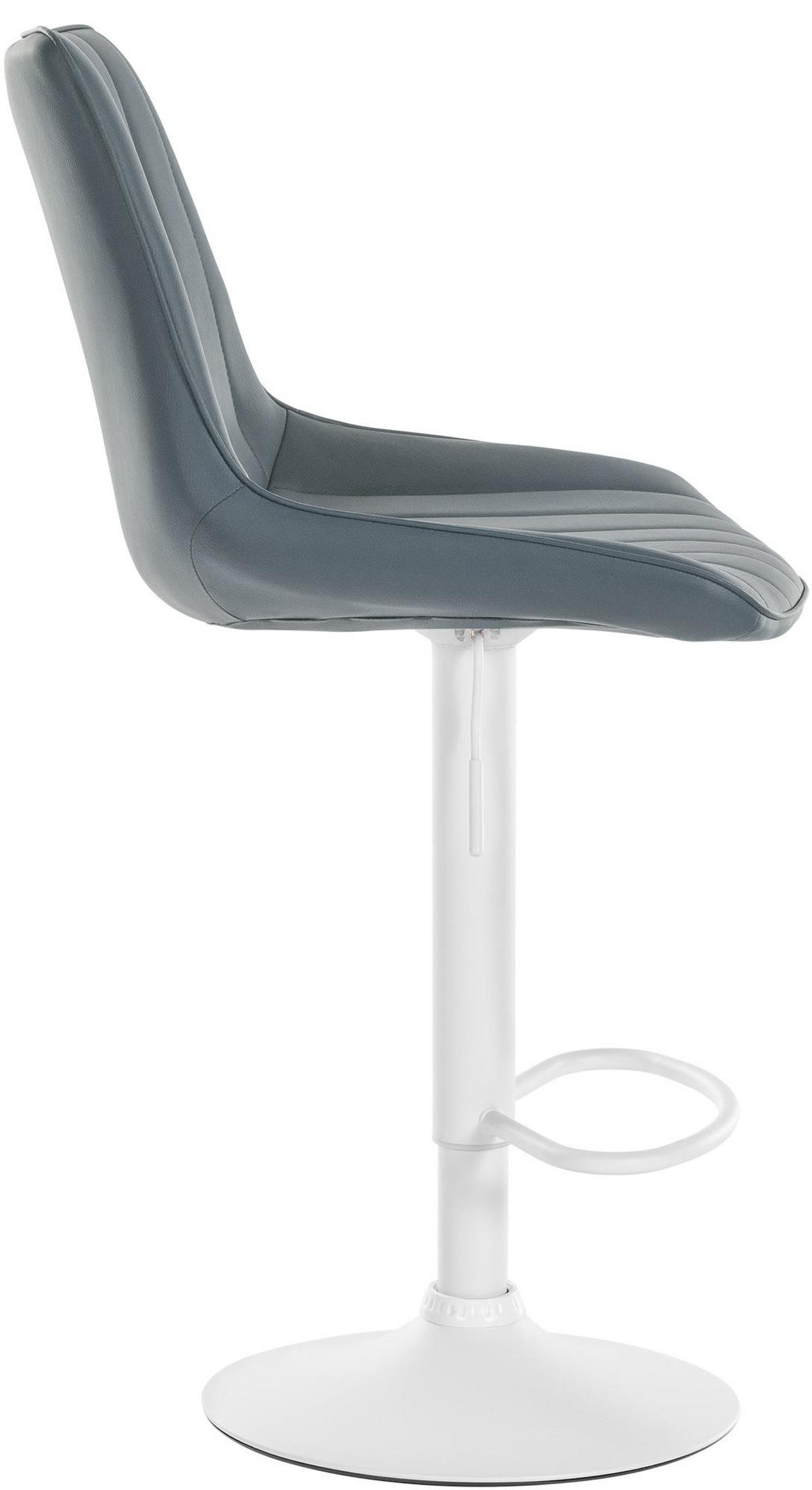 BARHOCKER RIO Grau Kunstleder Weiß - Grau, Leder/Metall (49.5/91/50cm) - DELUKE