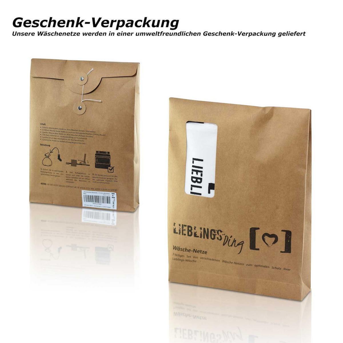 WÄSCHENETZ 7ER SET LIEBLINGS Ding Wäschenetz - Weiß, Textil (50/4/60cm) - Lieblings Ding