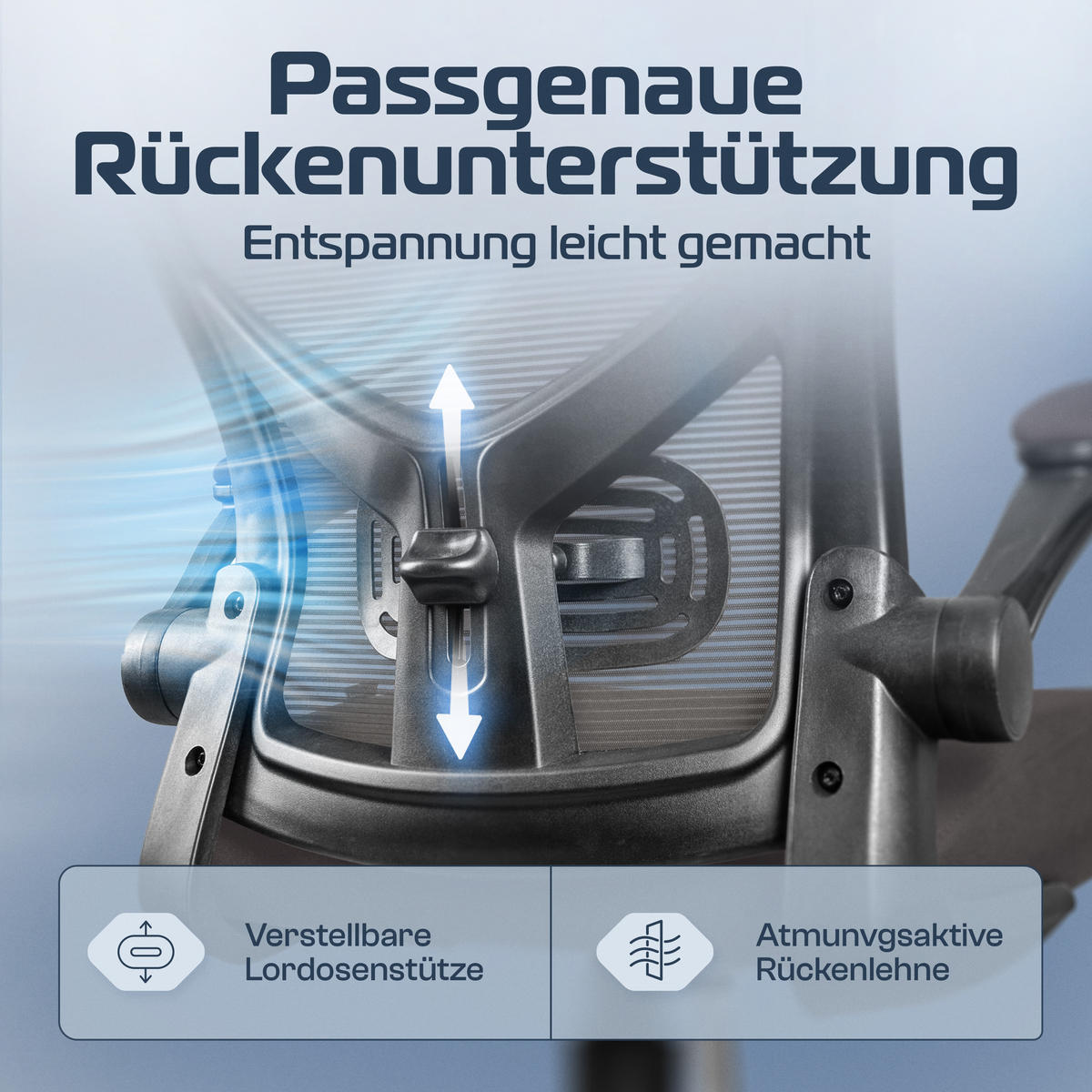 BÜROSTUHL SmartSeat Anthrazit - Anthrazit/Silberfarben, Kunststoff/Textil (70/142/70cm) - Clouvou