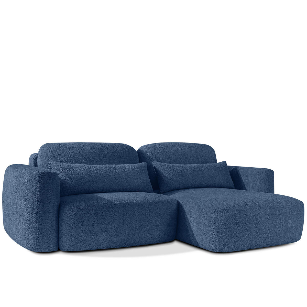 ECKSOFA rechts ELOSA - Dunkelblau, Holz/Textil (245/165cm) - KONSIMO®