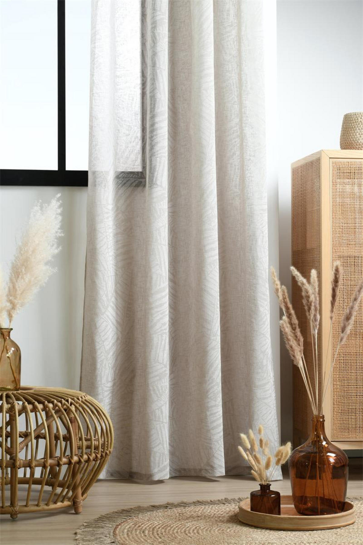 FENSTERVORHANG Ösen Scar 140/260 cm - Beige, Textil (140/260cm)