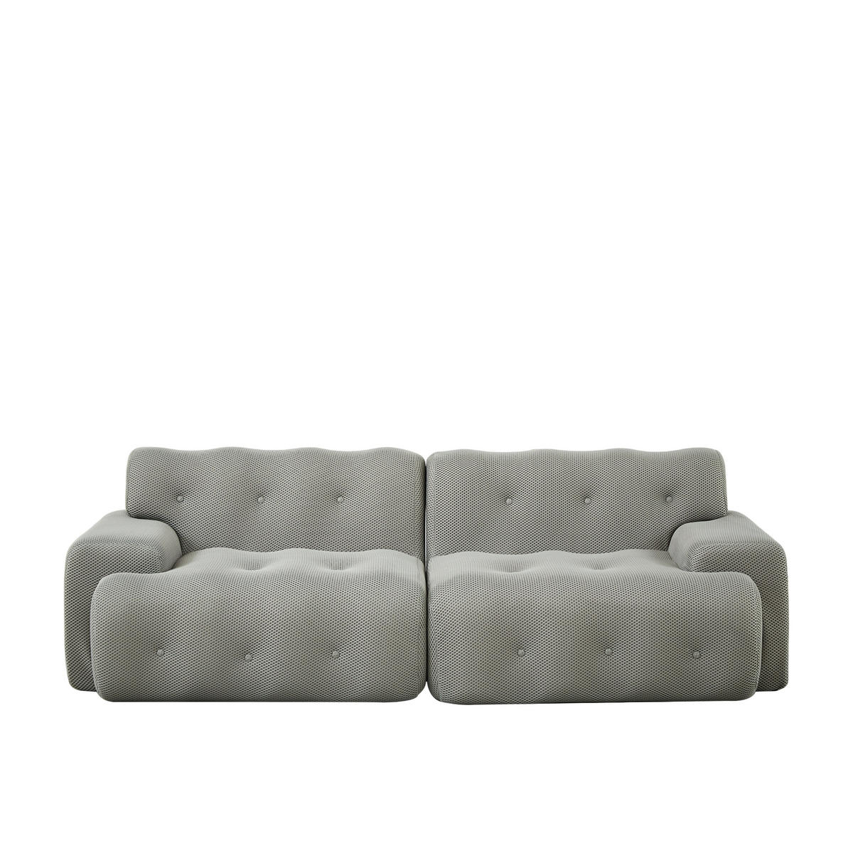 2-SITZER-SOFA DE-35265 mit Knopfverzierung Grau - Grau, Textil (104/66/224cm) - ComfortXL