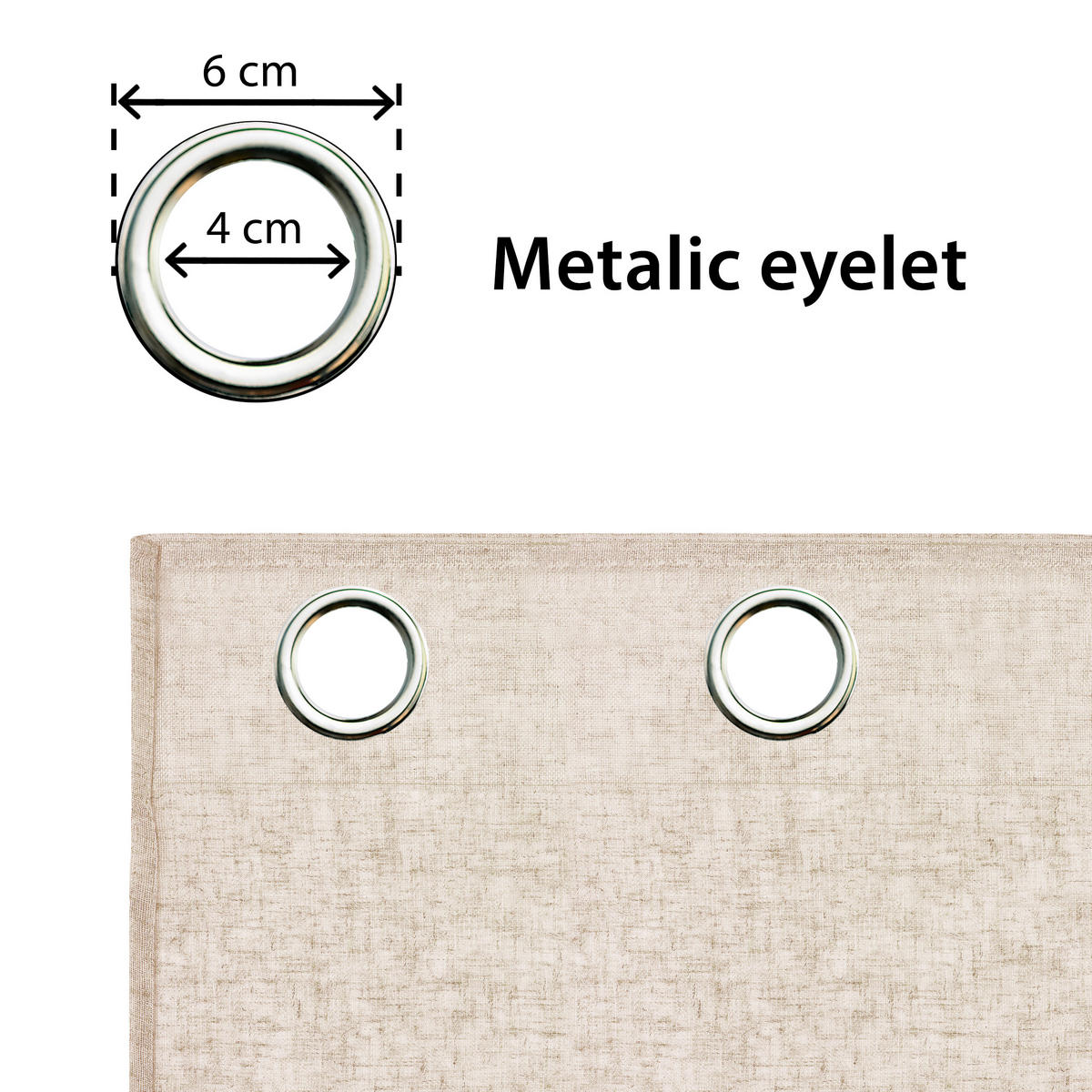 VORHANG MIT ÖSEN – lichtdurchlässig Beige 280X300 - Beige, Kunststoff (280/300cm) - STORESDECO