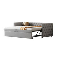 POLSTERBETT 90x200 cm ausziehbar Samt grau - Hellgrau, Textil (90/200cm) - LEBENLANG