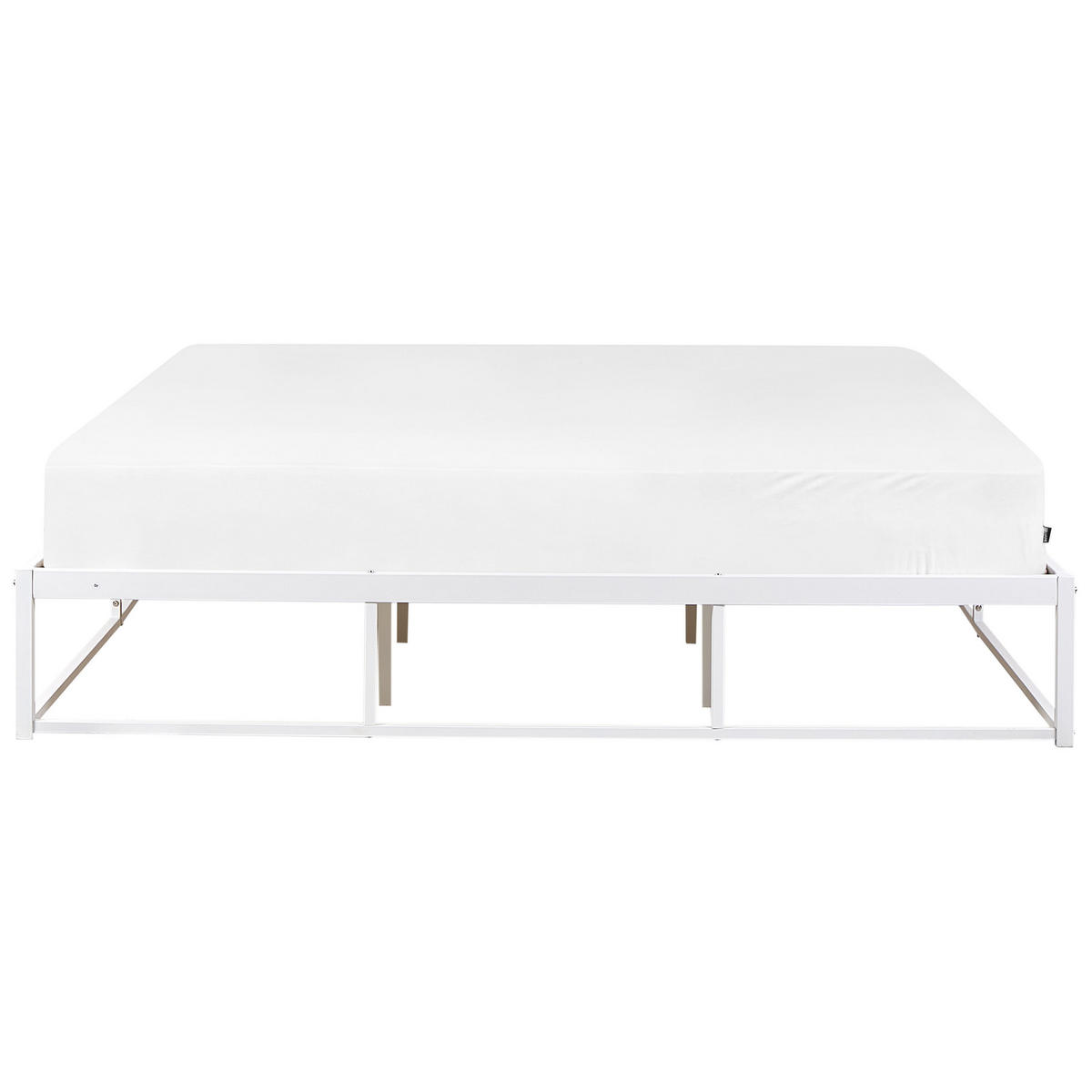 BETT mit Lattenrost 180x200 cm Weiß Viry - Weiß, Metall (180/200cm) - Beliani