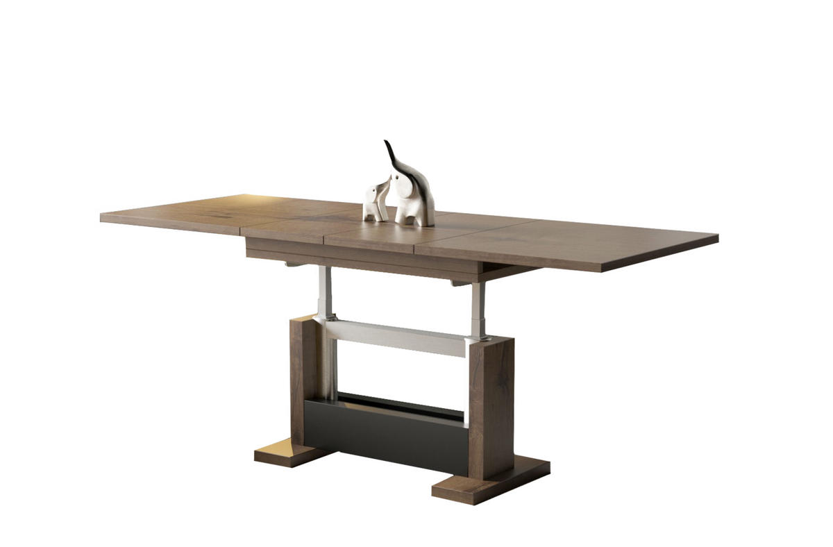 COUCHTISCH Kella höhenverstellbar ausziehbar bis 170 cm - Mooreichefarben, Holzwerkstoff (110/65/58cm) - Endo-Moebel