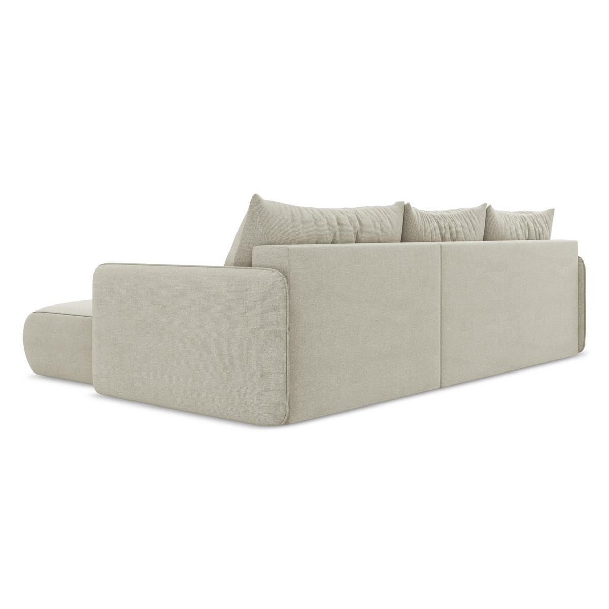 ECKSOFA mit Schlaffunktion Strukturstoff Stoff Beige - Beige/Creme, Kunststoff/Textil (240/148cm) - LaMiaSofa