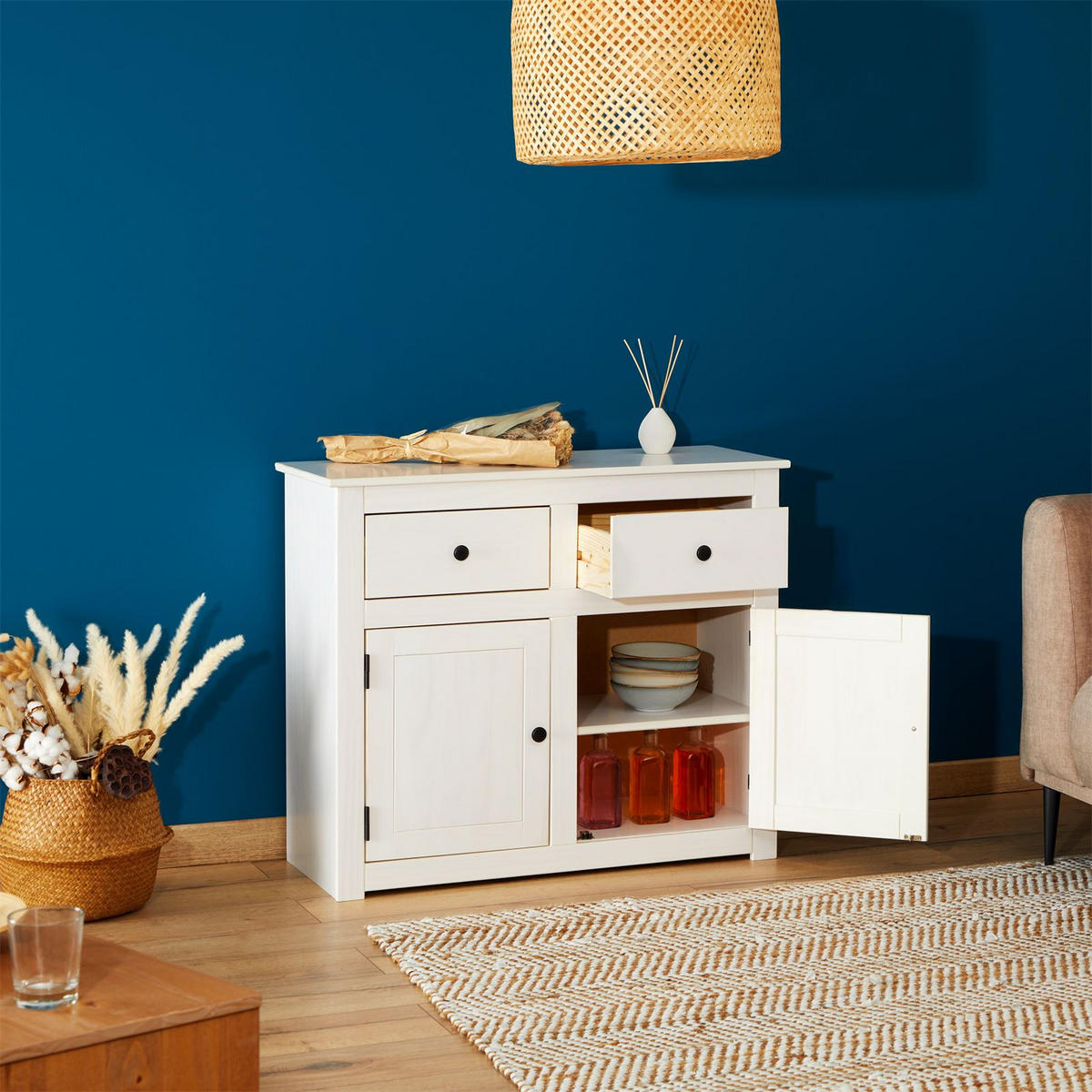 KOMMODE PAULO - Weiß, Holz (93/81/40cm) - CARO-Möbel