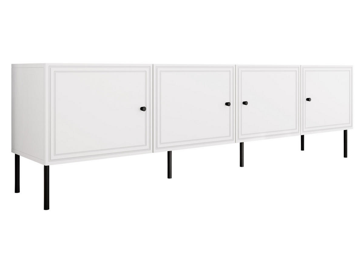 TV-LOWBOARD Palazzo Bis 200 4D - Schwarz/Weiß, Holzwerkstoff/Kunststoff (201/40/60cm) - MIRJAN24