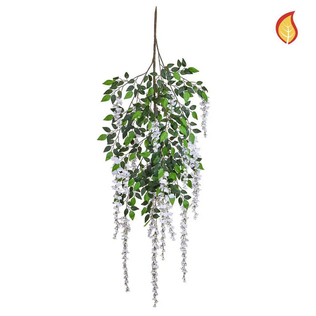 KUNSTPFLANZE Künstlicher japanischer Blauregenzweig - Zacharias 125 cm - Weiß, Kunststoff (125cm) - aplanta