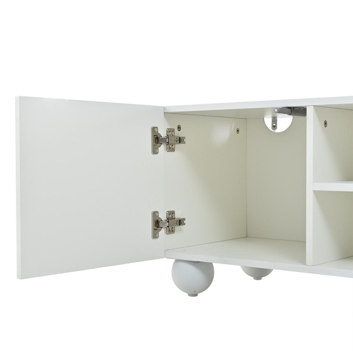 TV-SCHRANK 200 x 40 x 44 cm Weiß mit 3 Türen und halboffenem Fach - Weiß, Holzwerkstoff (40/44/200cm) - Beauniv