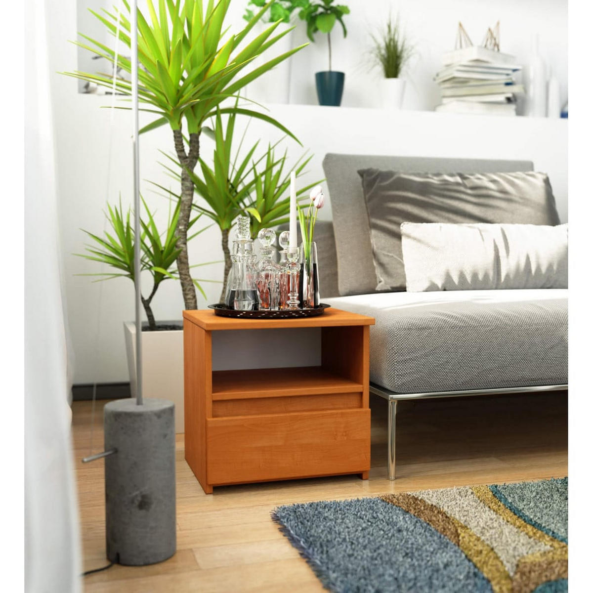 NACHTTISCH Erlefarben 40/40/35 - Erlefarben, Holzwerkstoff (40/40/35cm) - RAUMHIRSCH FURNITURE