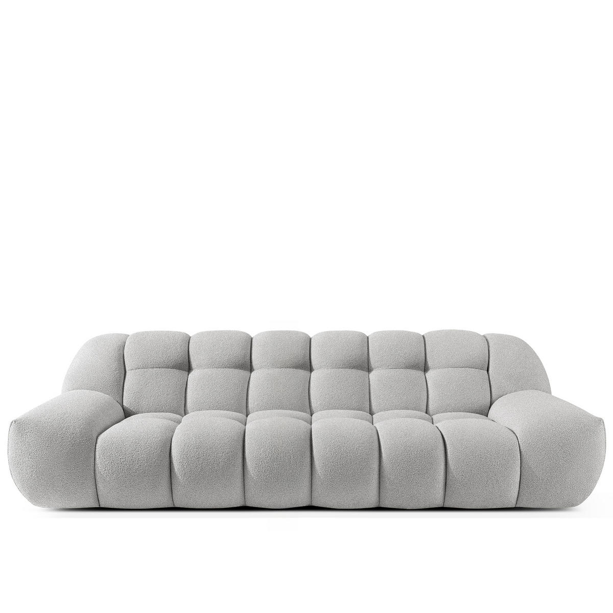 SITZGARNITUR VENA Bouclé, Hellgrau - Hellgrau, Holz/Textil (65/38/65cm) - KONSIMO®