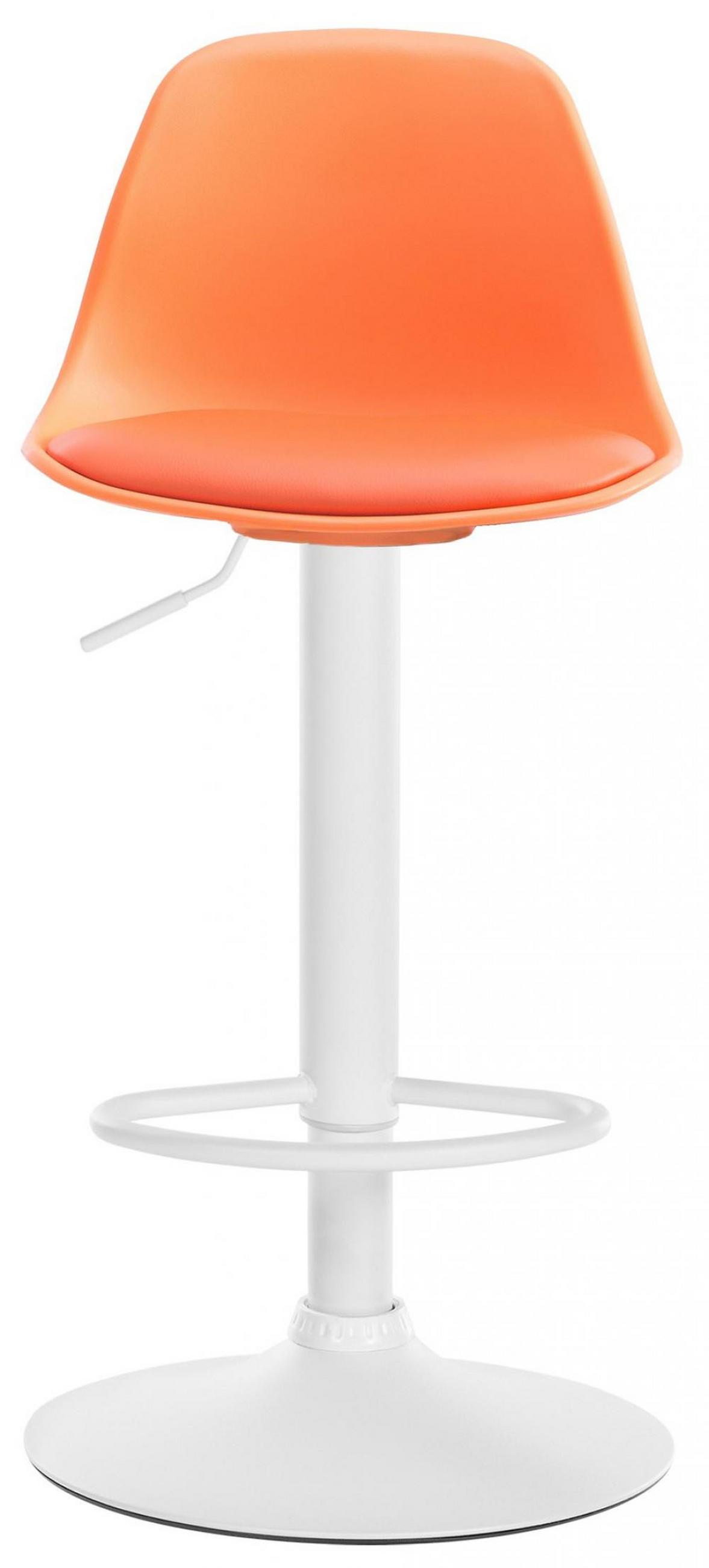 BARHOCKER Kunststoff orange - Weiß/Orange, Kunststoff/Metall (39/82/43cm) - CLP