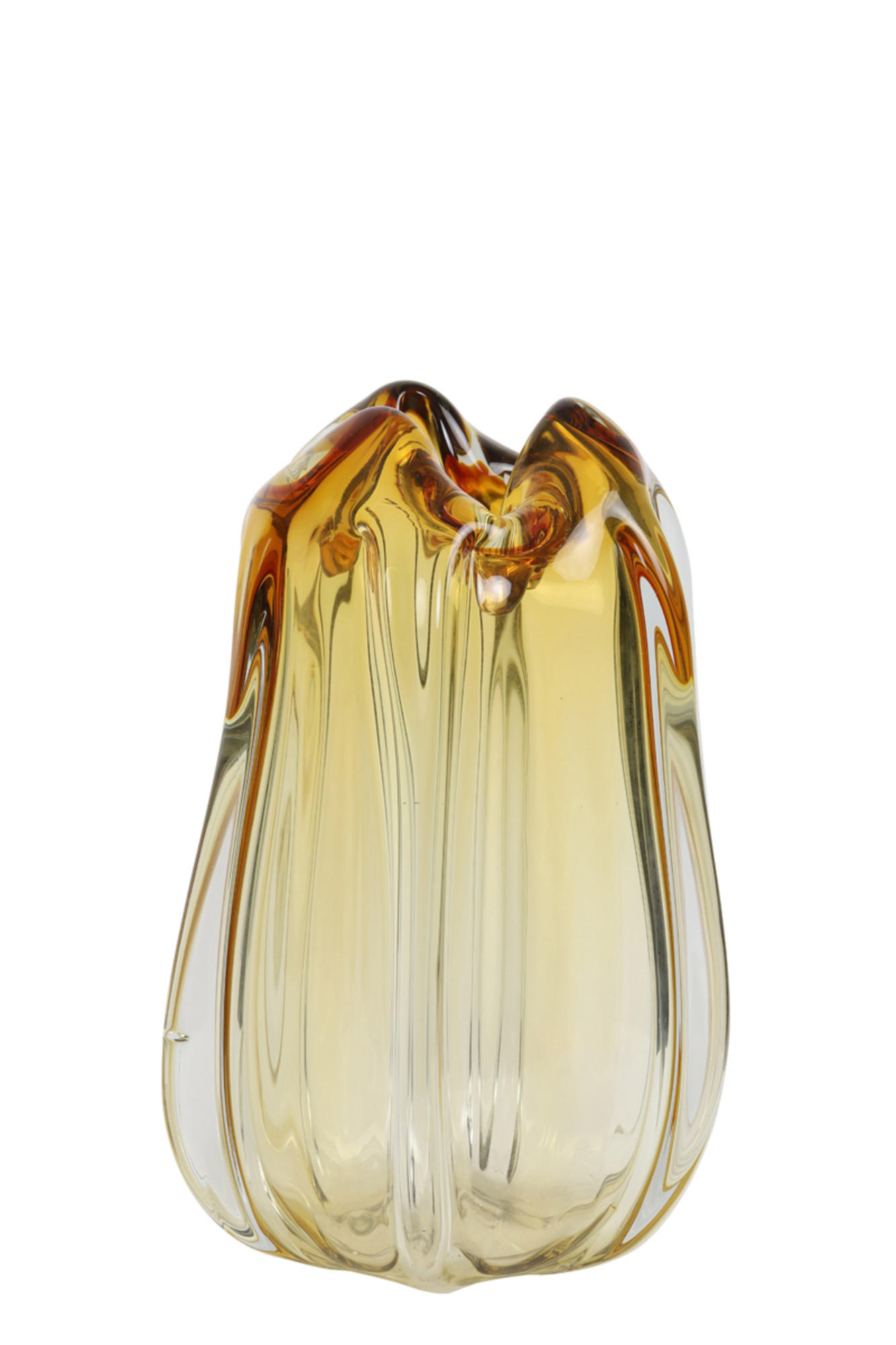 VASE Murela Orange Ø21/30 cm - Orange, Glas (21/30cm) - Light & Living