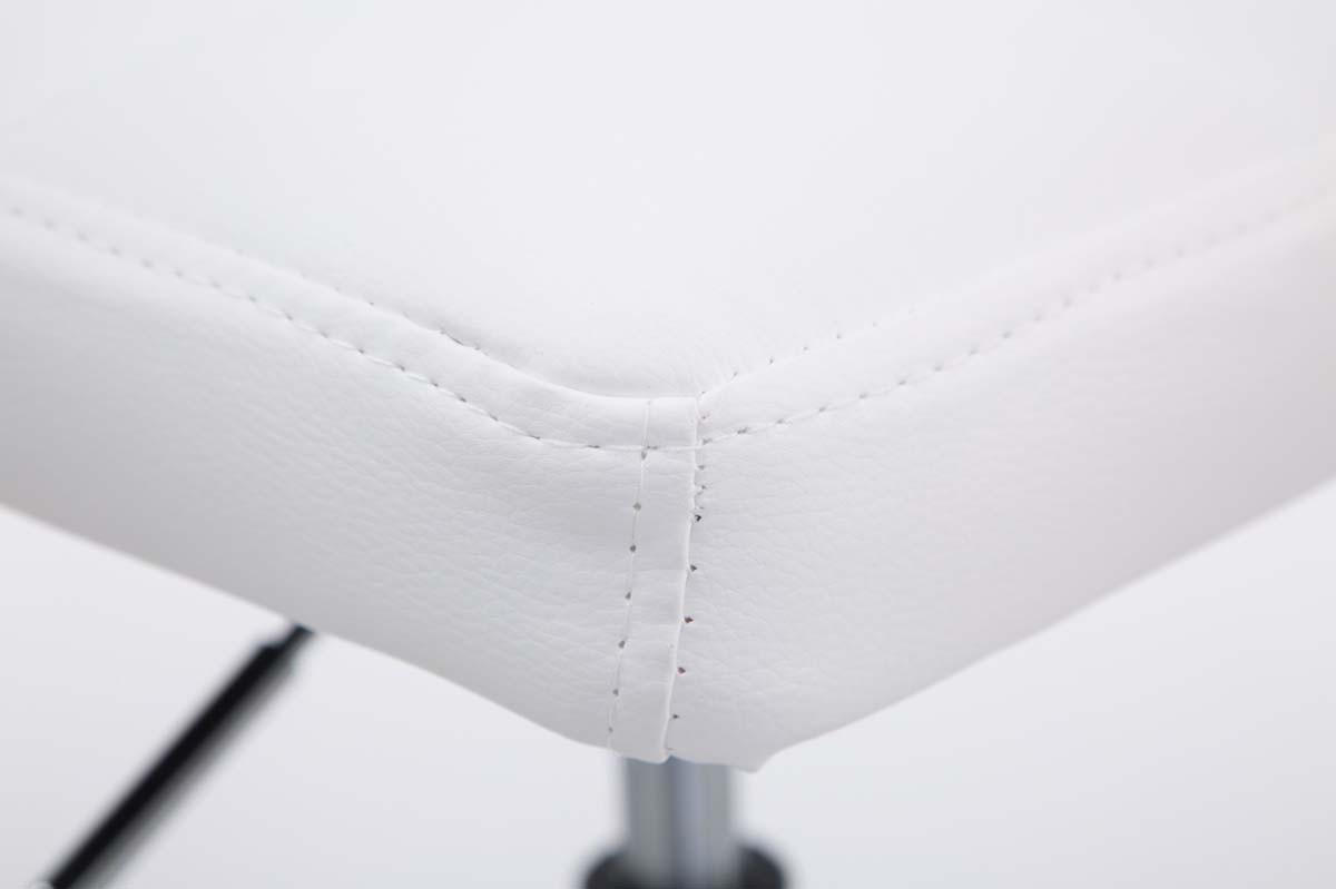 BARHOCKER 2er Set Bangko Kunstleder Weiß - Weiß, Leder/Metall (44/74/49cm) - DELUKE