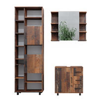 BADMÖBEL-SET Ilias Eiche rustikal 3 Teile, mit Unterschrank 60 cm - Wildeiche, Holzwerkstoff (60/60.8/33cm) - Vicco