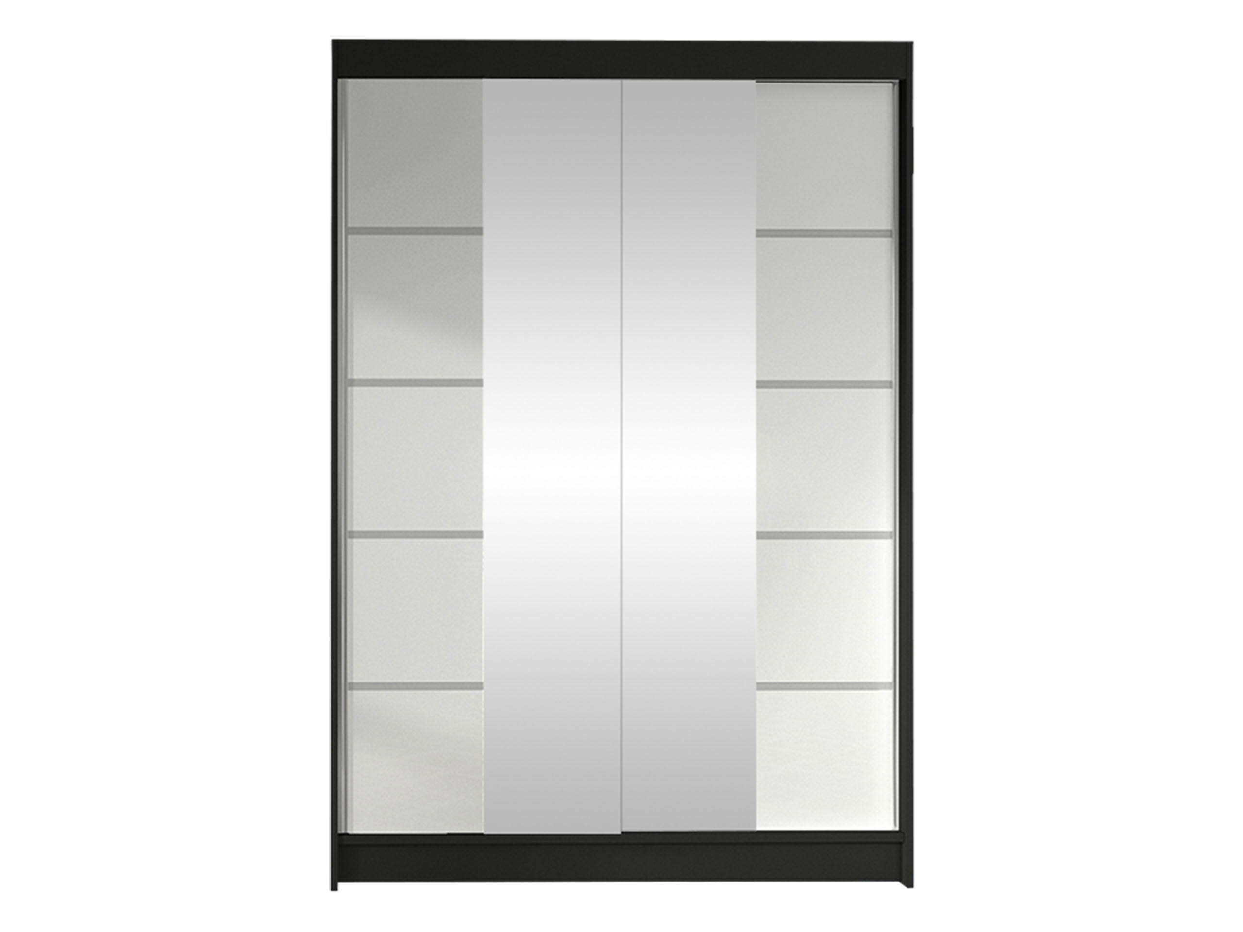 SCHWEBETÜRENSCHRANK Lino V - Schwarz/Weiß, Holzwerkstoff/Metall (120/200/58cm) - MIRJAN24