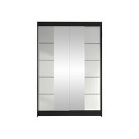 SCHWEBETÜRENSCHRANK Lino V - Schwarz/Weiß, Holzwerkstoff/Metall (120/200/58cm) - MIRJAN24