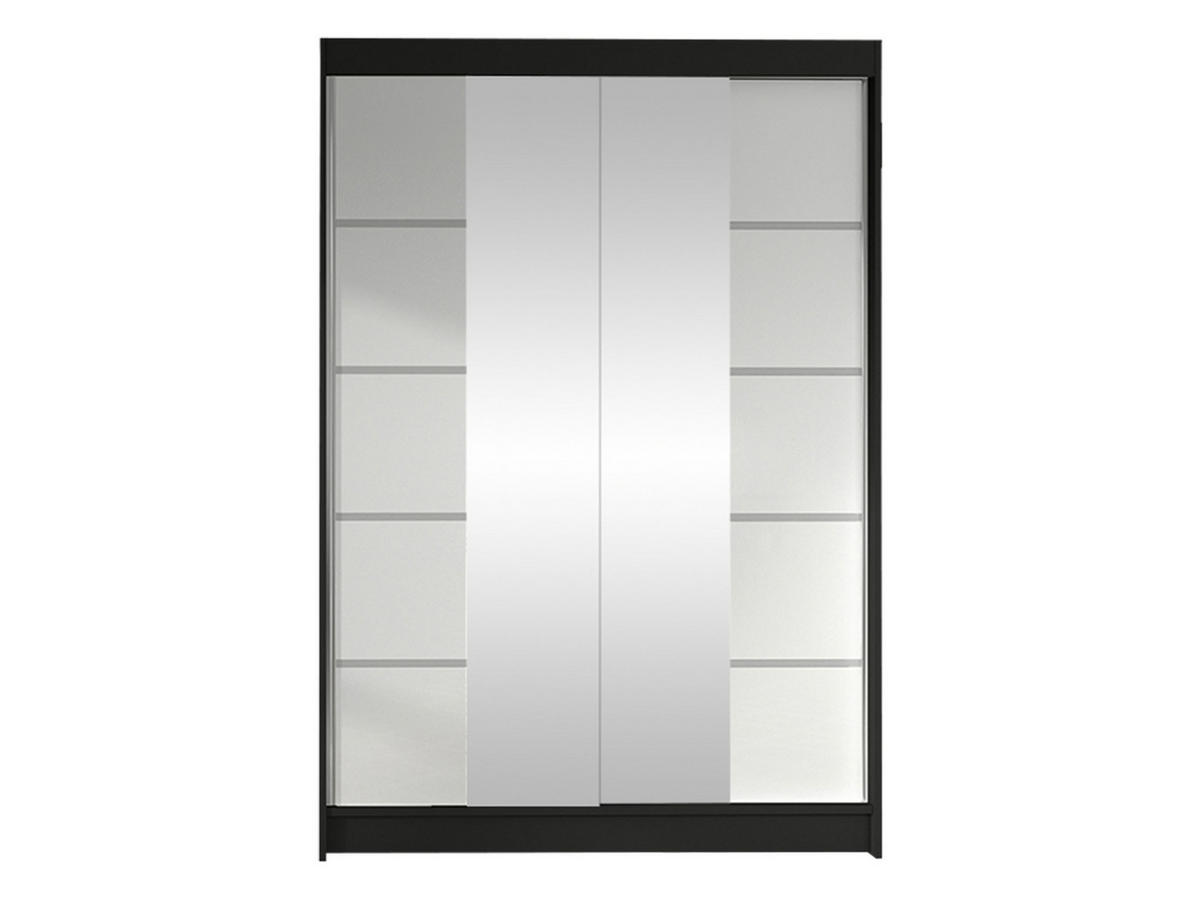 SCHWEBETÜRENSCHRANK Lino V - Schwarz/Weiß, Holzwerkstoff/Metall (120/200/58cm) - MIRJAN24
