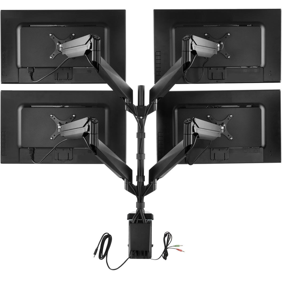 MONITORHALTERUNG, mit Kabelführung,schwarz - Schwarz, Metall (120/14/125cm) - tectake