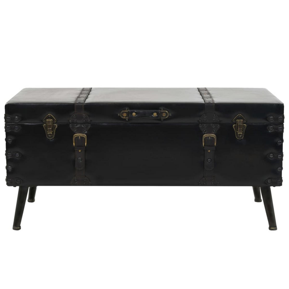 COUCHTISCH MDF und Stahl 102x51x48 cm - Schwarz, Holzwerkstoff (102/51/48cm) - furnicato