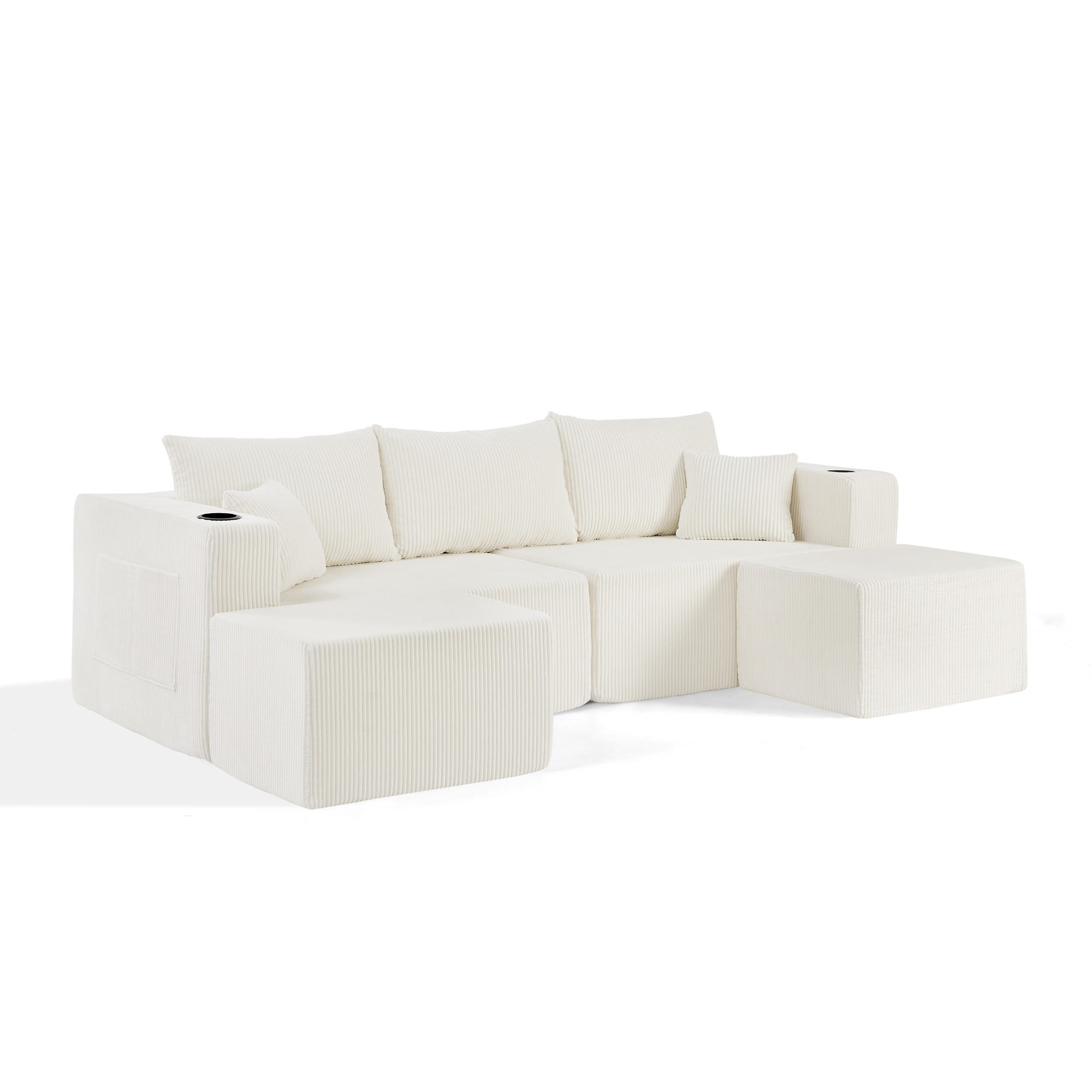 Evryae Wohnlandschaft Beige 230x75x138 cm