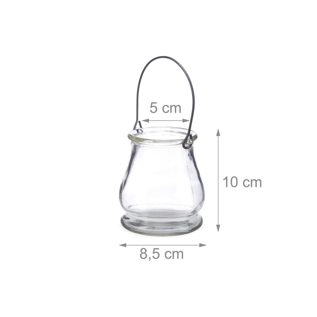 12xWINDLICHT - Transparent, Glas (8.5/10/8.5cm) - Relaxdays