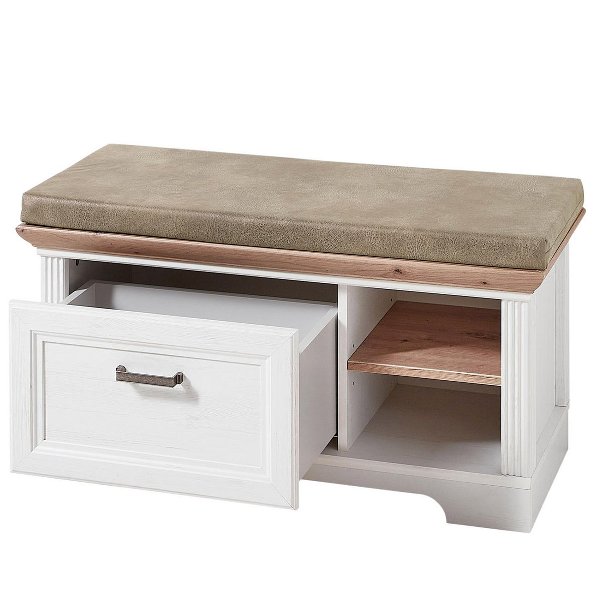 GARDEROBENBANK - Pinienfarben, Holzwerkstoff/Metall (93/49/41cm) - home24