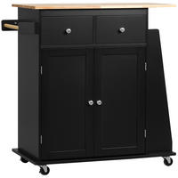 KÜCHENWAGEN DE-11023 2 Schubladen Schwarz/Hévéa - Schwarz, Holzwerkstoff (45/89.5/89cm) - ComfortXL