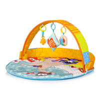 SPIELBOGEN Tiere gelb Beißring, Rassel, Plüschkissen, klappbar, abnehmbar, ab Geburt - Gelb, Textil (80/15/80cm) - Chipolino
