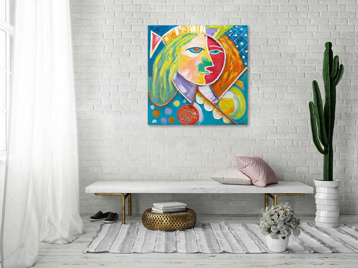 ACRYLBILD HANDGEMALT 80/80 cm - Multicolor, Holz/Textil (80/80cm) - KUNSTLOFT