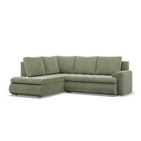 ECKSOFA LINKS MIT SCHLAFFUNKTION FORESTA, Cord - Grün - Grün, Textil (230/200cm) - Mebligo