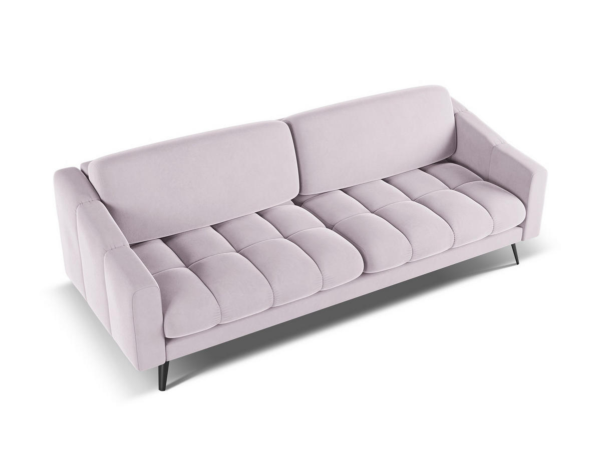 4-SITZER-SOFA Samt Stoff Violett - Lila/Flieder, Textil/Metall (238/80/95cm) - Makamii