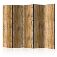 PARAVENT Beidseitig Bedruckter 5-tlg 225x172 cm Bambus Holzwand - Beige, Holz/Textil (225/172/3cm) - Muralo