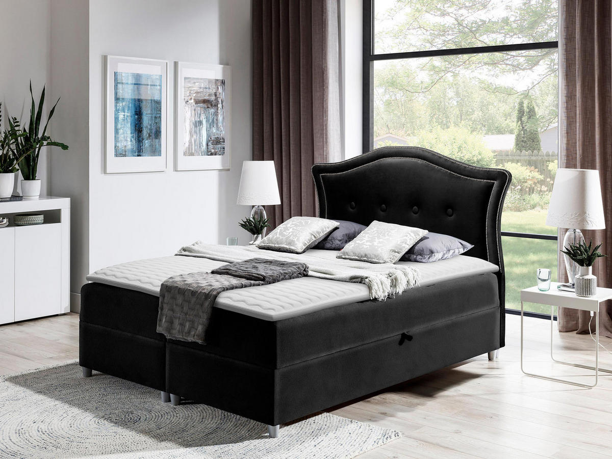 BOXBETT Bedran - Schwarz, Holz (200/200cm) - MIRJAN24