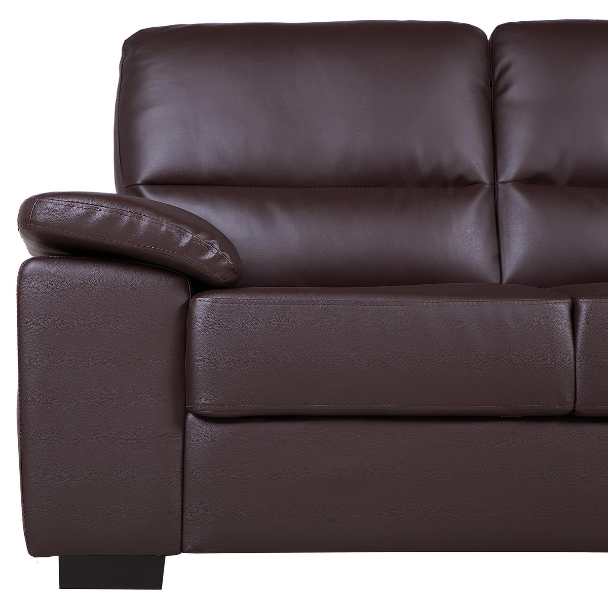 2-SITZER-SOFA Kunstleder Braun Vogar - Dunkelbraun, Kunststoff/Textil (156/90/74cm) - Beliani