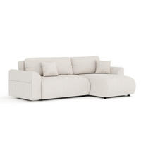 ECKSOFA MIT SCHLAFFUNKTION Bodega Beige Webstoff - Beige/Schwarz, Holz/Holzwerkstoff (235/138cm) - Maison de Reve