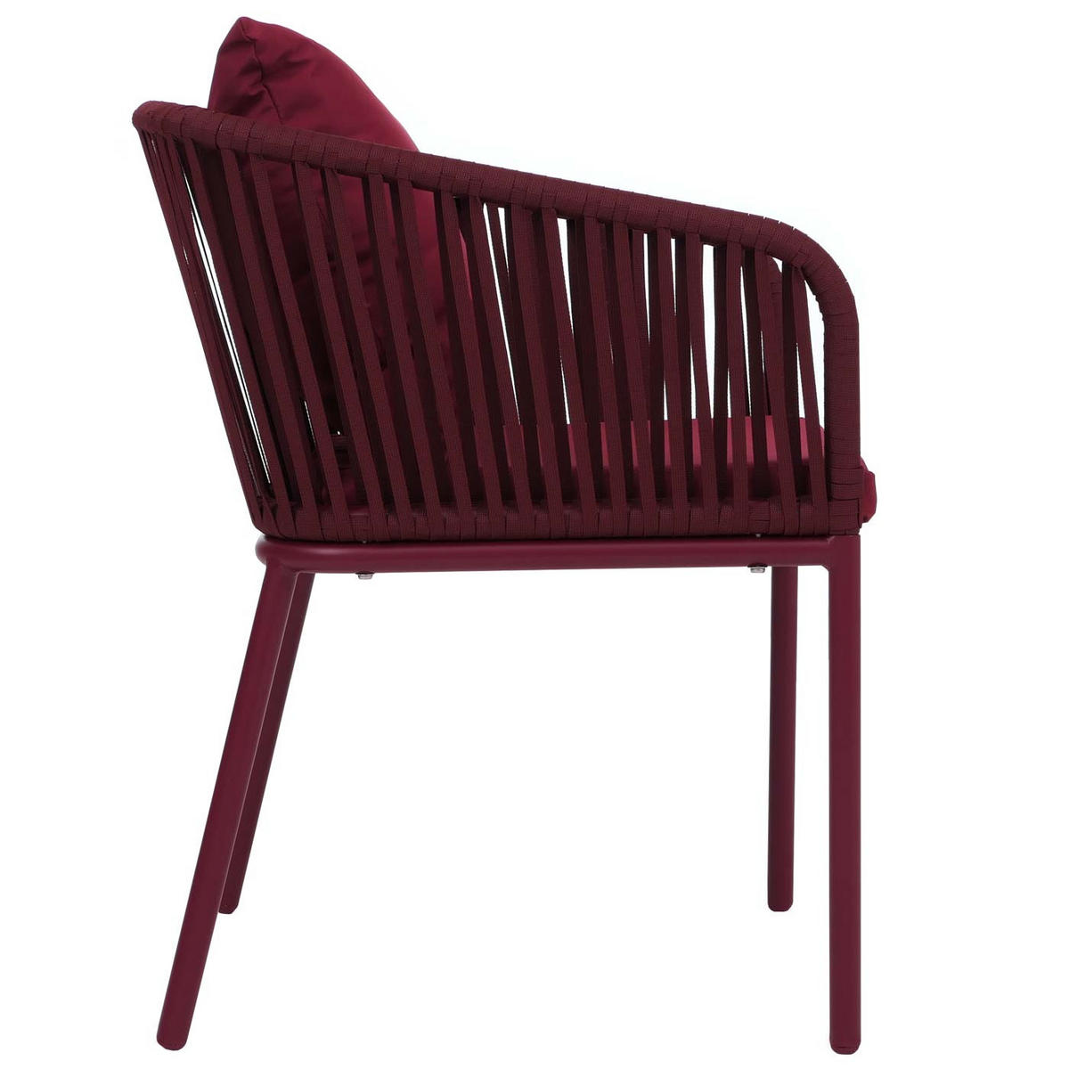 GARTENSTUHL 2er-Set 75x55x55cm Bordeaux - Bordeaux, Metall (55/75/55cm) - PROREGAL