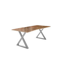 ESSTISCH LUBIN - Beige/Silberfarben, Holz/Metall (100/240/77cm) - SAM