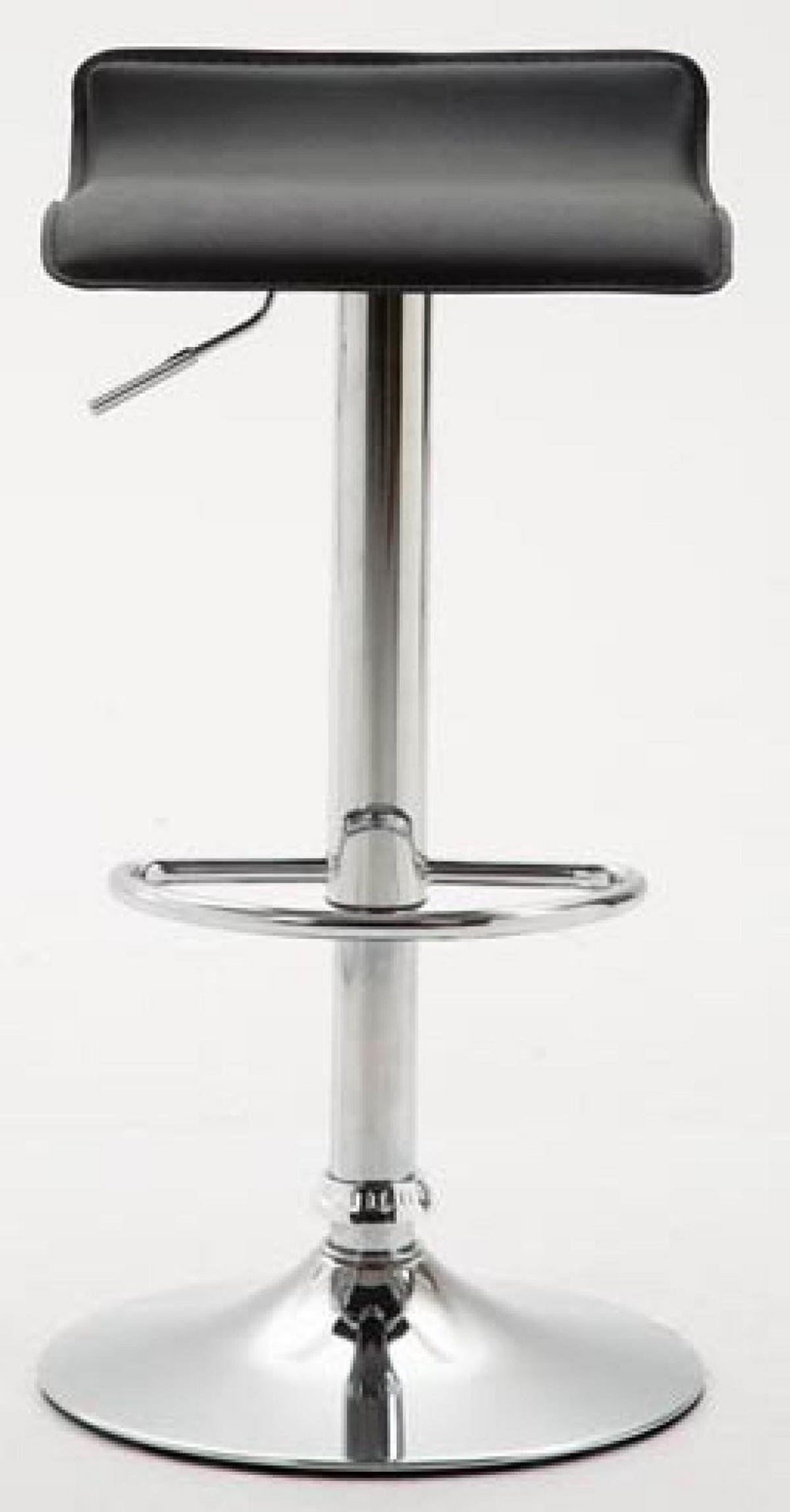 BARHOCKER 2er Set Lederlook schwarz - Chromfarben/Schwarz, Textil/Metall (36/63/39cm) - CLP