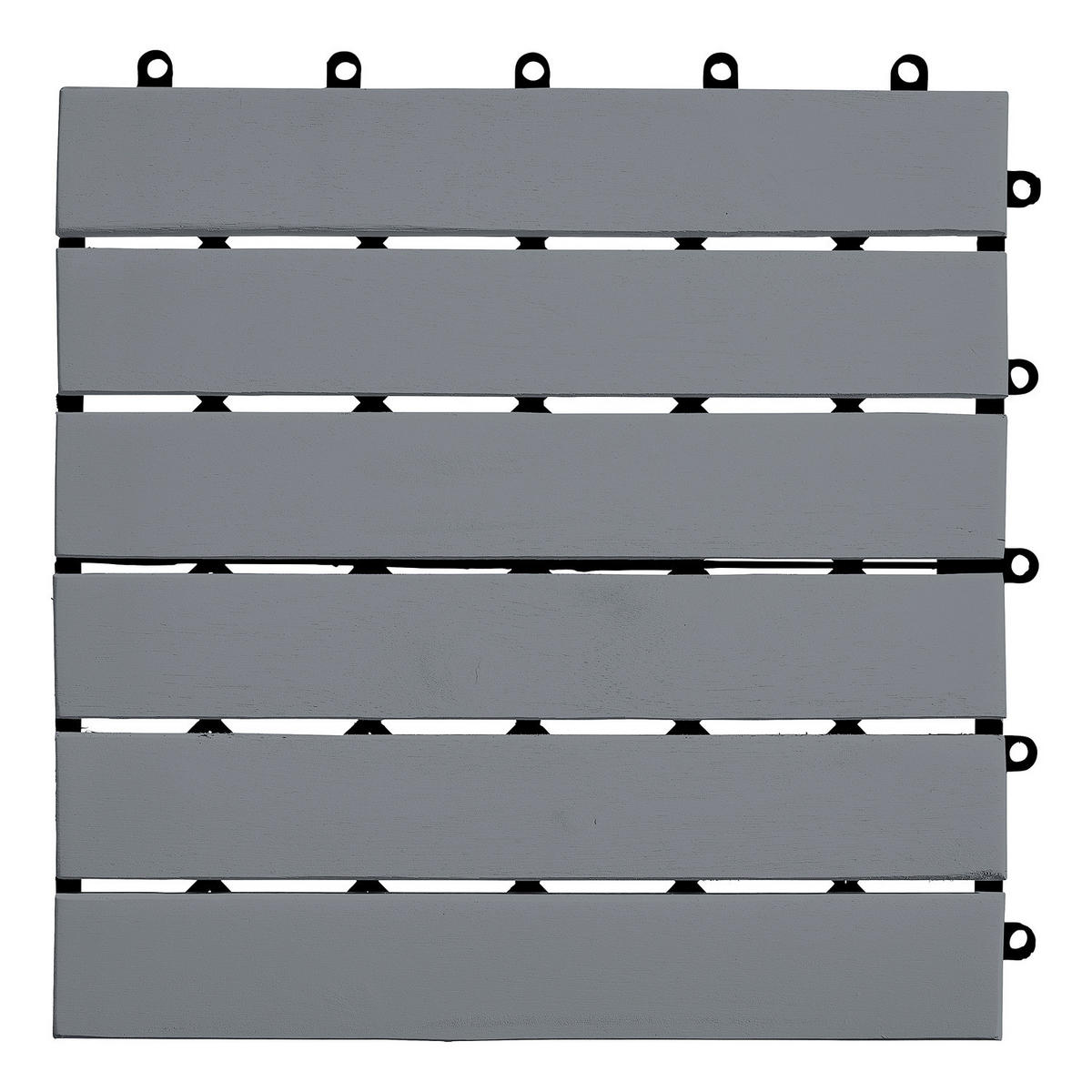 TERRASSENFLIESE - 33er-Set - Akazie massiv - Grau, Holz/Kunststoff (30/30/2.4cm) - home24